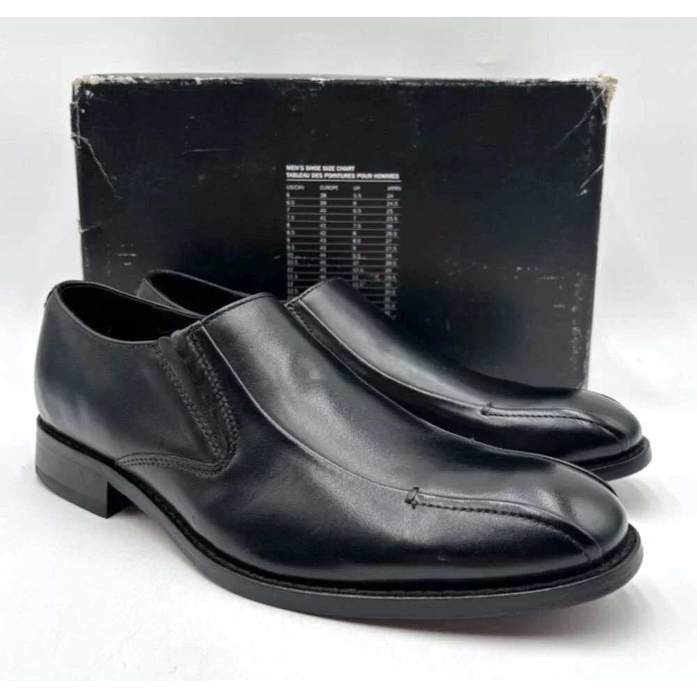 Bostonian HALIDE Men's NEW Leather Oxford Slip-On Shoes Black US Size 7.5